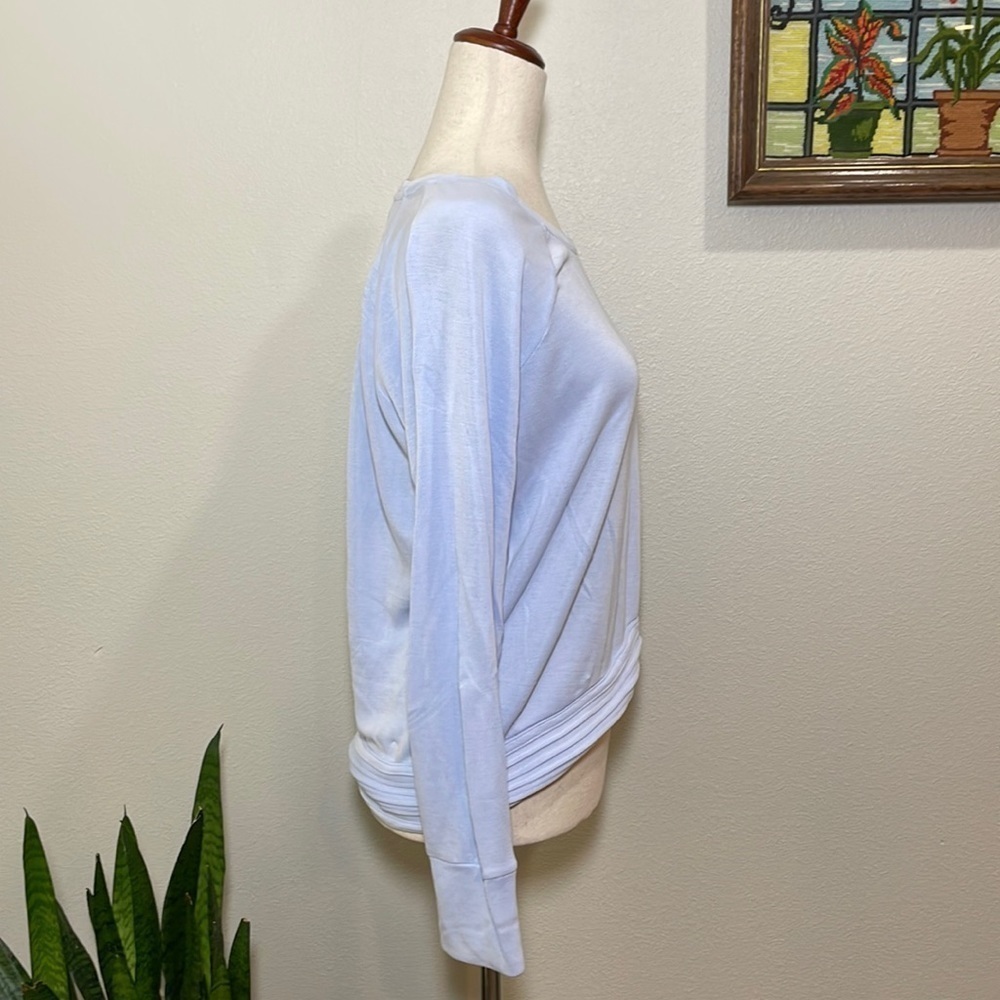 Athleta Blue Serenity Criss Cross Sweatshirt Size Small - Picture 3 of 9